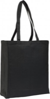 Black Gussetted 8oz Cotton Canvas Shopper Bag