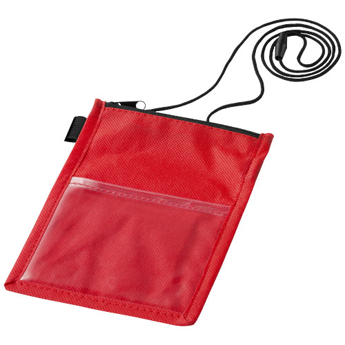 Identify badge holder pouch with pen loop